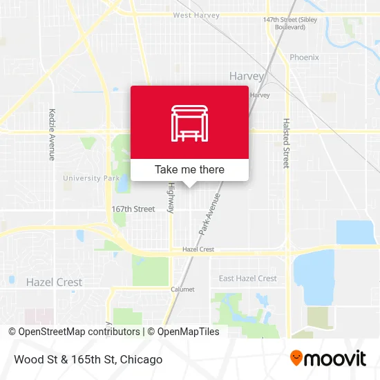 Wood St & 165th St map
