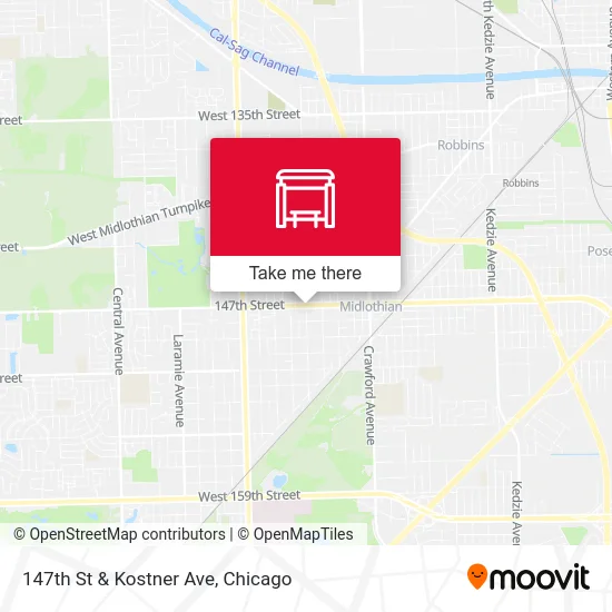 147th St & Kostner Ave map