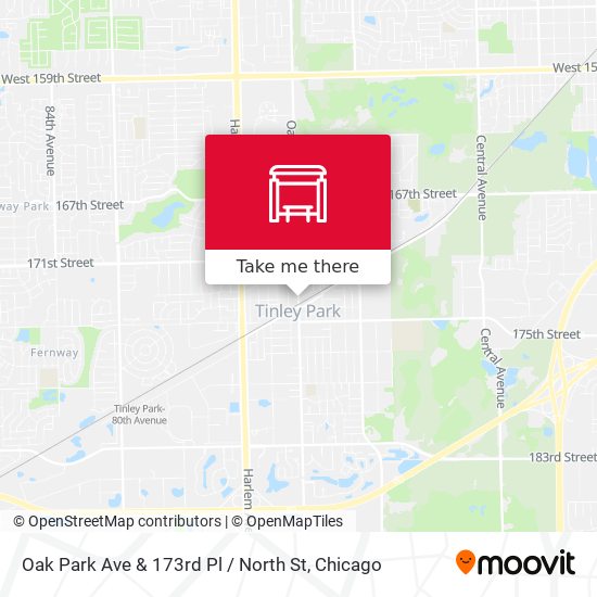Mapa de Oak Park Ave & 173rd Pl / North St