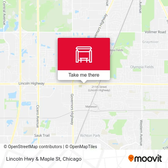 Lincoln Hwy & Maple St map