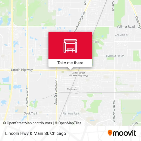 Lincoln Hwy & Main St map