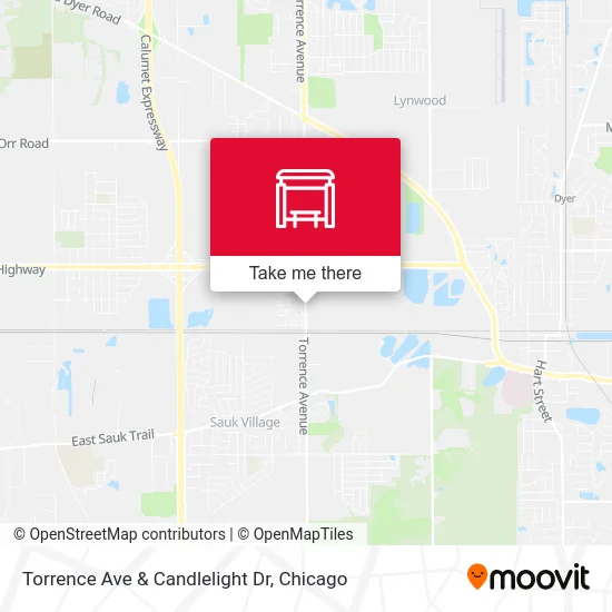Torrence Ave & Candlelight Dr map