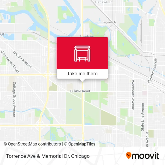 Torrence Ave & Memorial Dr map