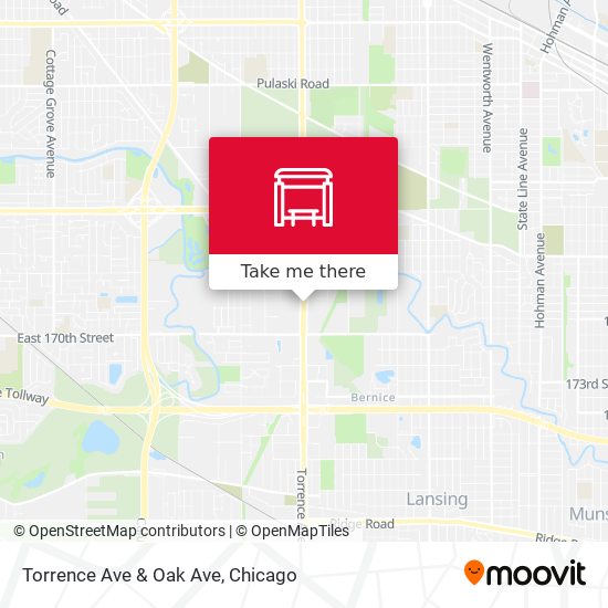 Torrence Ave & Oak Ave map