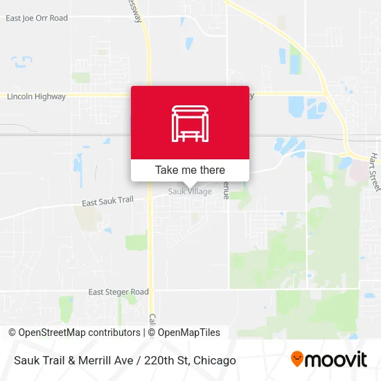 Sauk Trail & Merrill Ave / 220th St map