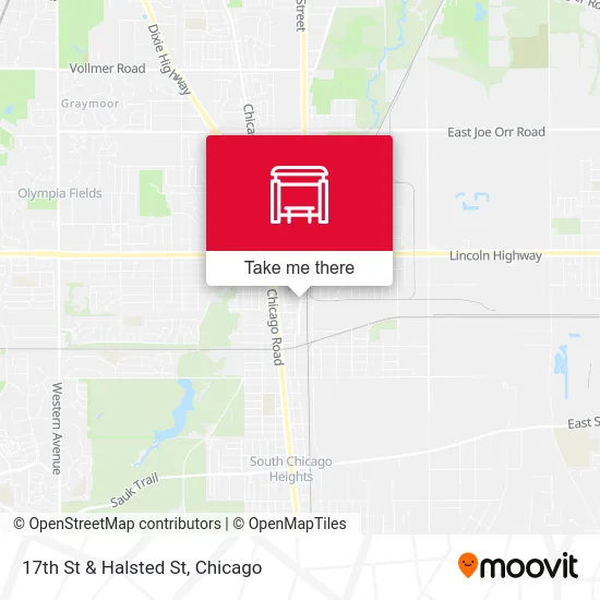 17th St & Halsted St map