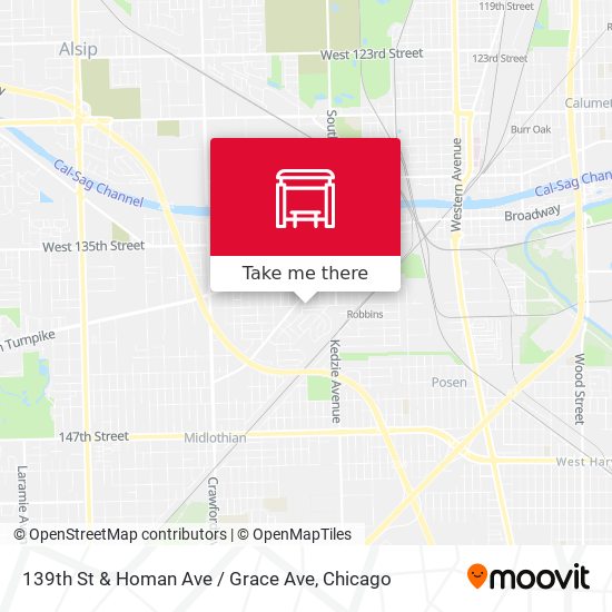 139th St & Homan Ave / Grace Ave map