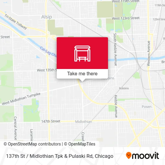 137th St / Midlothian Tpk & Pulaski Rd map