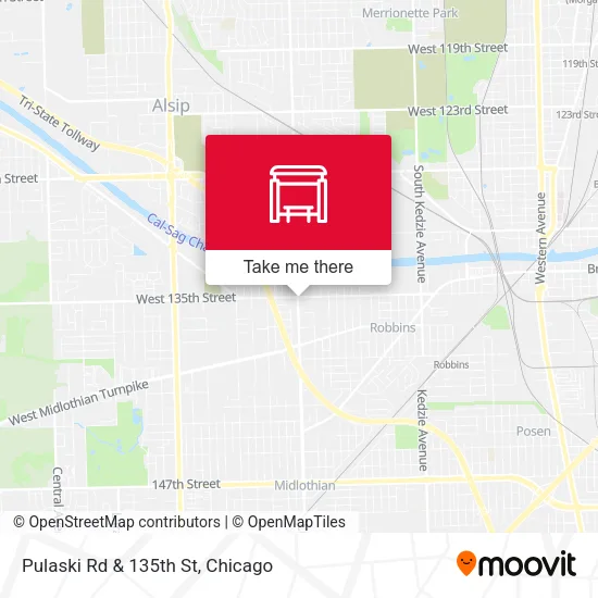 Pulaski Rd & 135th St map
