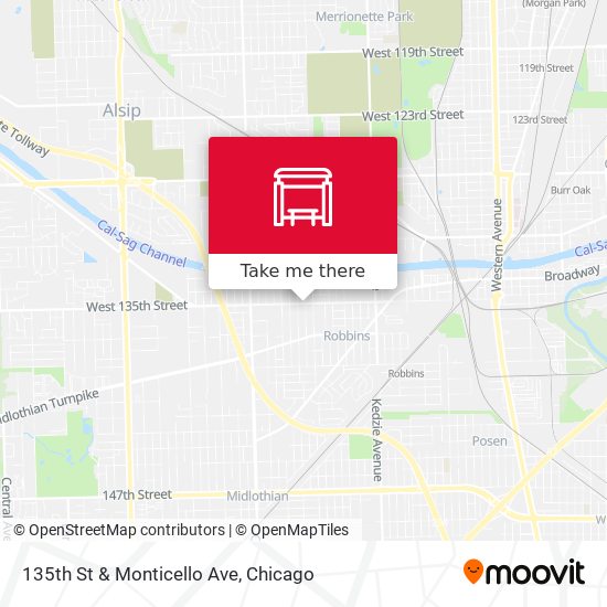 135th St & Monticello Ave map