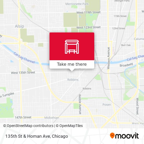 135th St & Homan Ave map