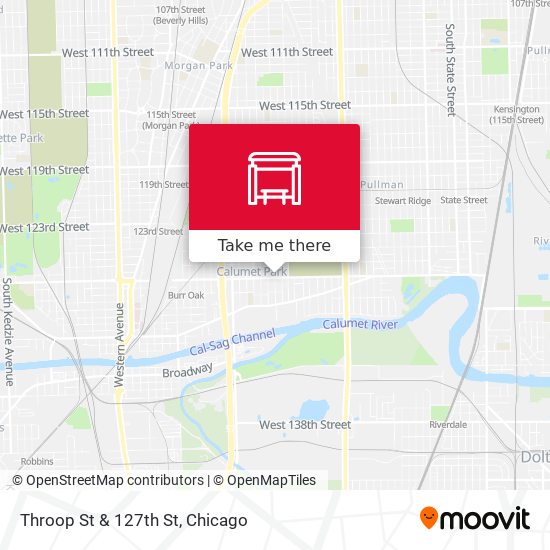 Throop St & 127th St map