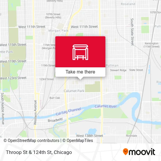 Throop St & 124th St map