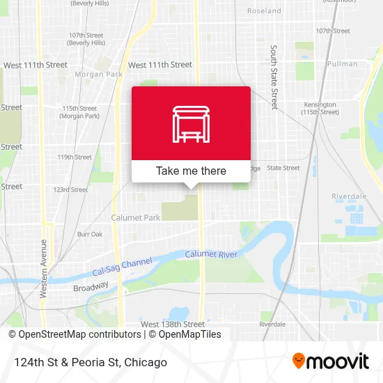124th St & Peoria St map