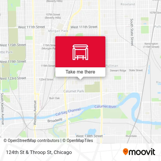 124th St & Throop St map