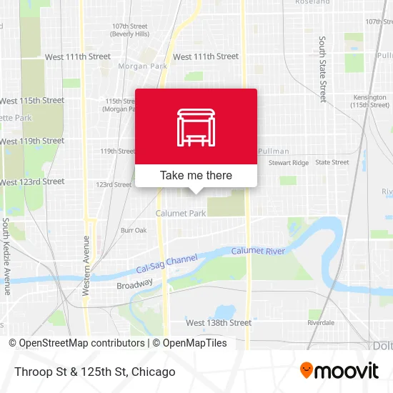 Throop St & 125th St map