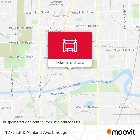 127th St & Ashland Ave map