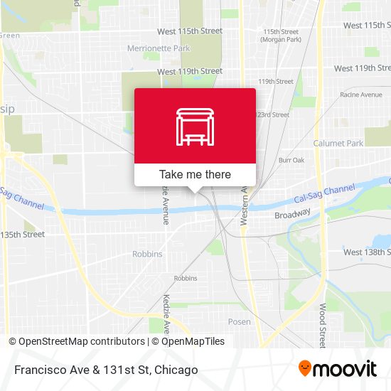 Francisco Ave & 131st St map