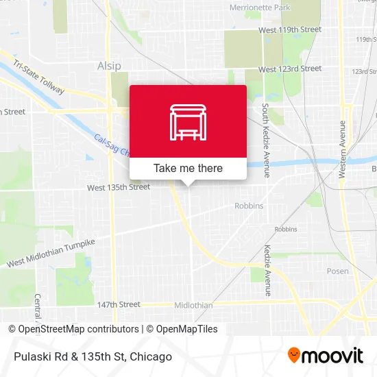 Pulaski Rd & 135th St map