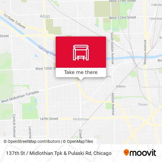 137th St / Midlothian Tpk & Pulaski Rd map