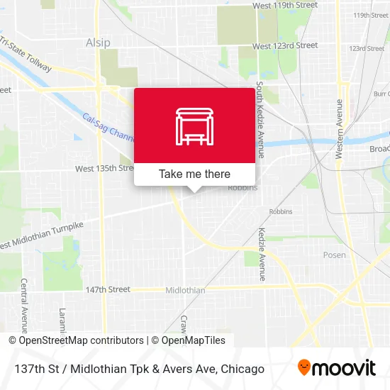 137th St / Midlothian Tpk & Avers Ave map