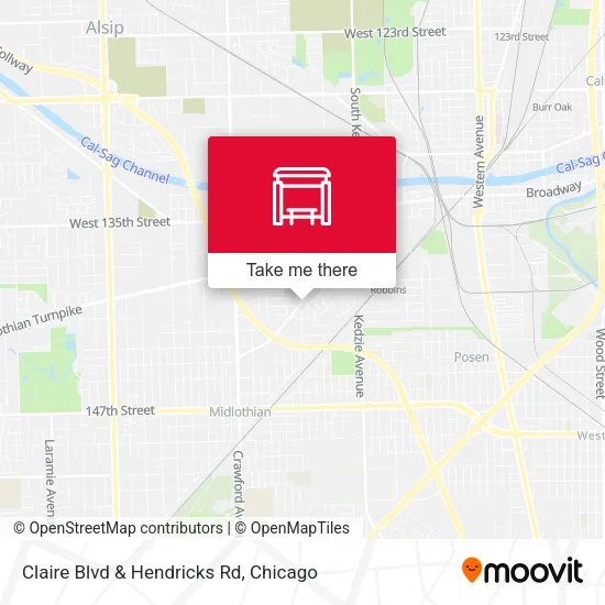 Claire Blvd & Hendricks Rd map