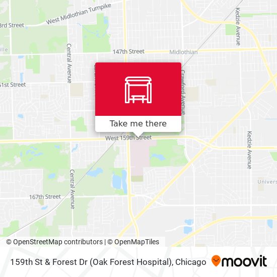 159th St & Forest Dr (Oak Forest Hospital) map