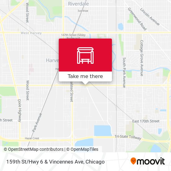 159th St/Hwy 6 & Vincennes Ave map