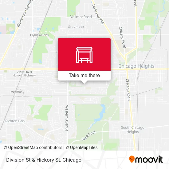 Division St & Hickory St map