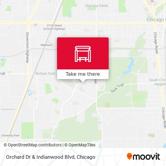 Orchard Dr & Indianwood Blvd map