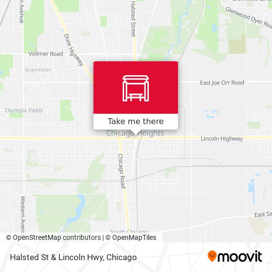 Halsted St & Lincoln Hwy map