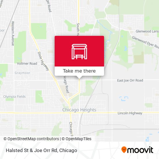 Halsted St & Joe Orr Rd map