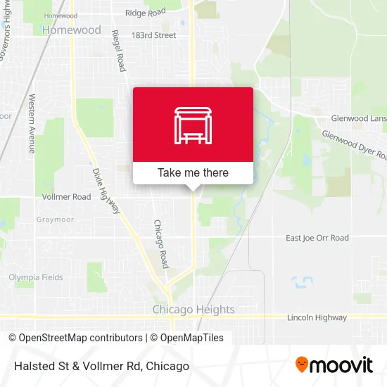 Halsted St & Vollmer Rd map
