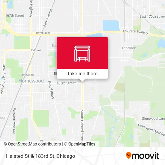 Halsted St & 183rd St map