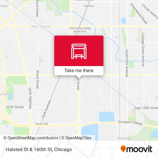 Halsted St & 160th St map