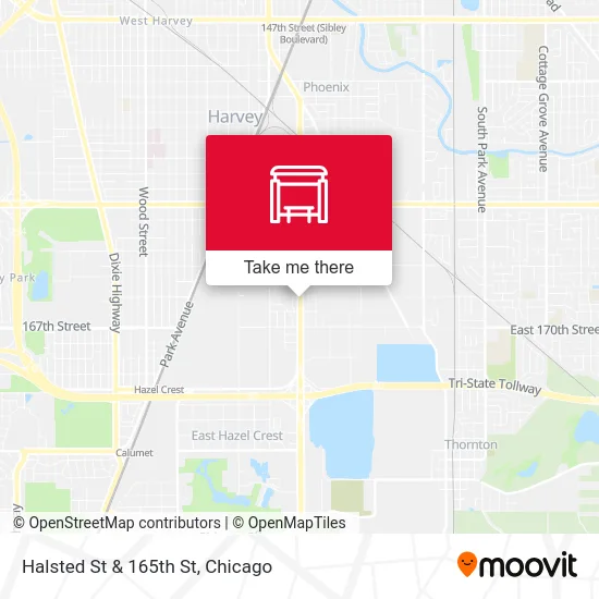 Halsted St & 165th St map