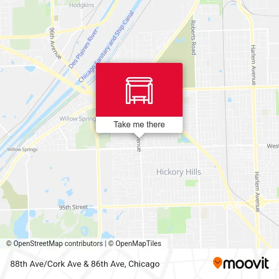 88th Ave/Cork Ave & 86th Ave map