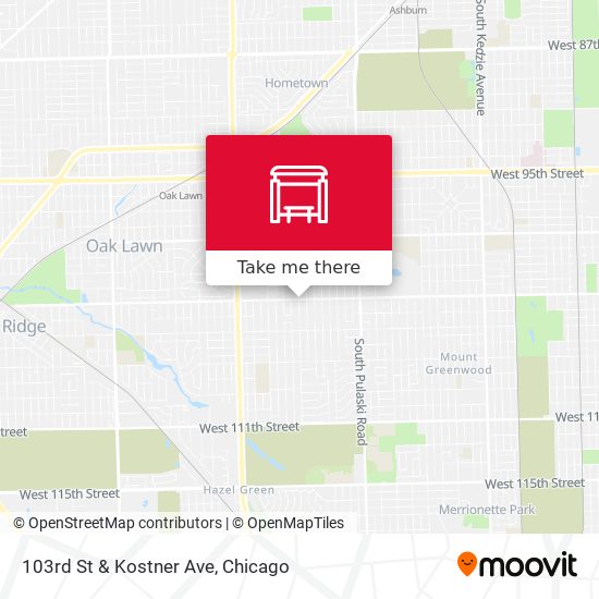 103rd St & Kostner Ave map