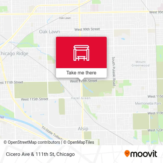 Cicero Ave & 111th St map