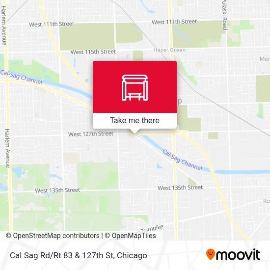 Cal Sag Rd/Rt 83 & 127th St map