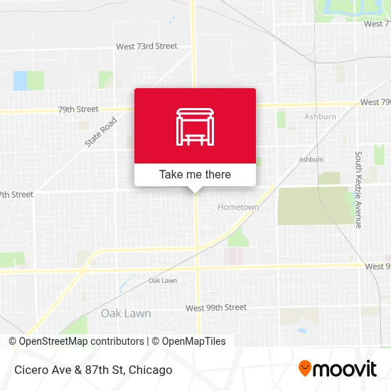 Cicero Ave & 87th St map