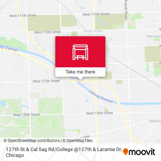 127th St & Cal Sag Rd / College @127th & Laramie Dr map