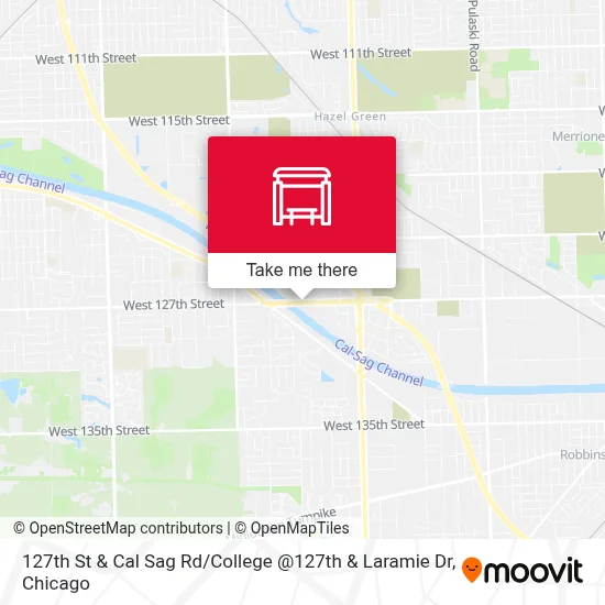 127th St & Cal Sag Rd / College @127th & Laramie Dr map