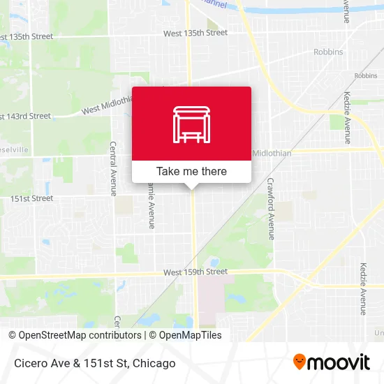 Cicero Ave & 151st St map