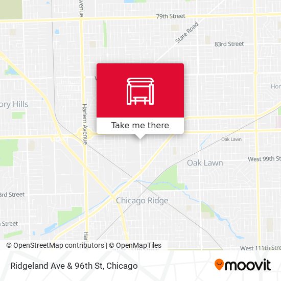 Ridgeland Ave & 96th St map