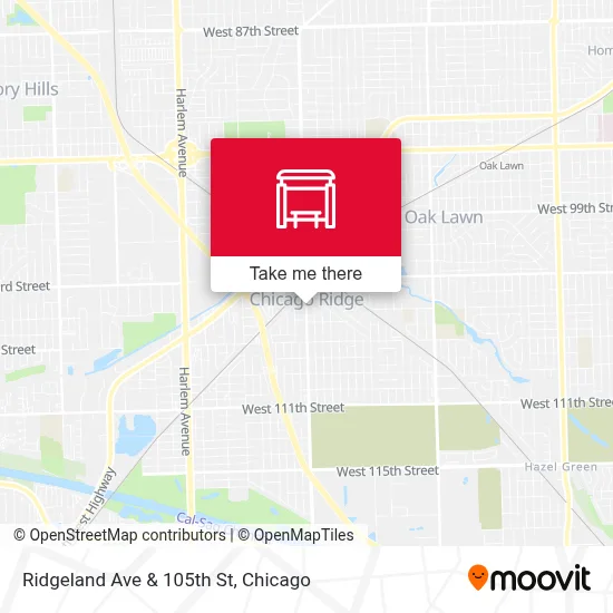 Ridgeland Ave & 105th St map