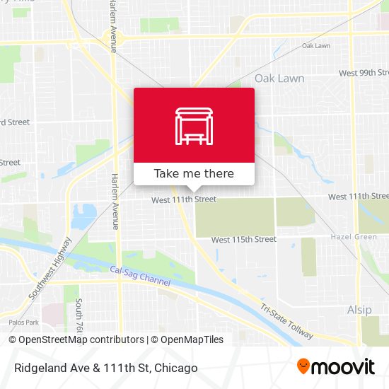 Ridgeland Ave & 111th St map