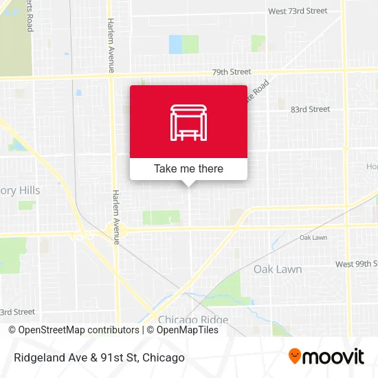 Ridgeland Ave & 91st St map