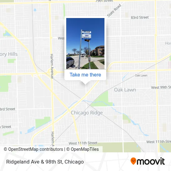 Ridgeland Ave & 98th St map