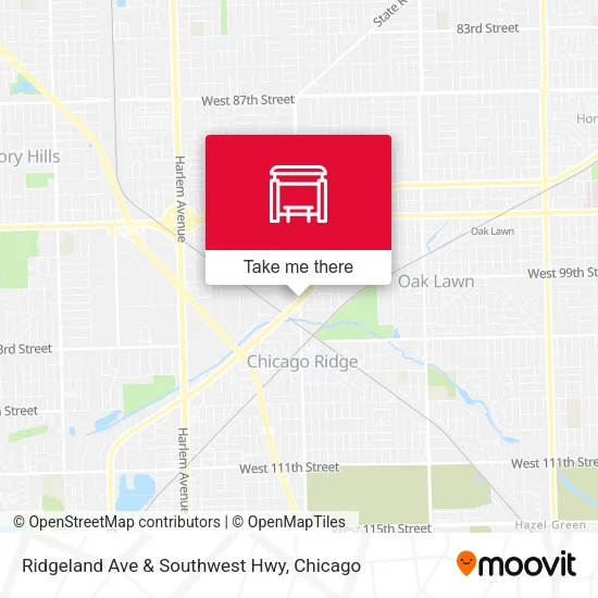 Ridgeland Ave & Southwest Hwy map